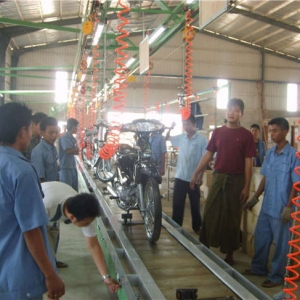 Motorcycle assembly line project finished in Myanmar